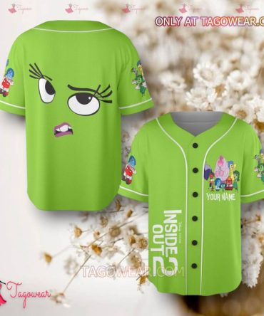 Custom Inside Out Baseball Jersey - Personalized Name, Vibrant Green Design, Perfect Gift!