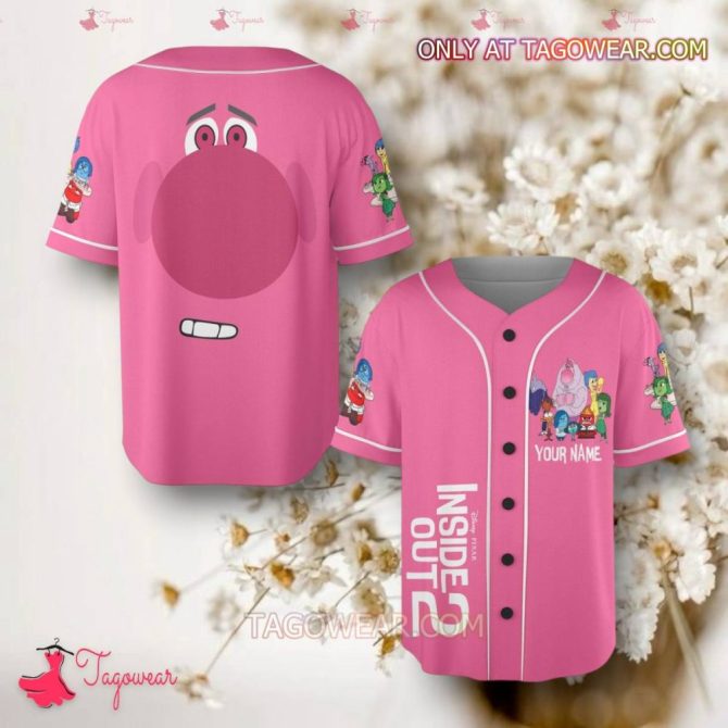 Custom Pink Inside Out Baseball Jersey – Personalized Name & Unique Design