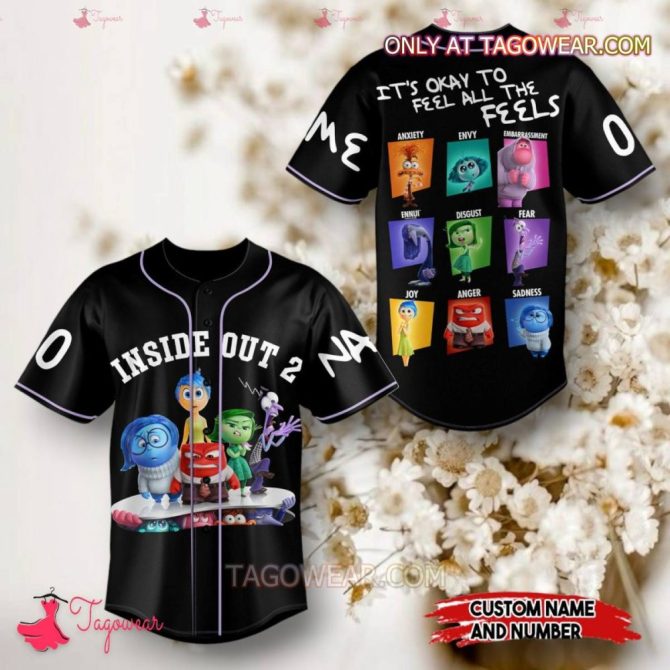 Custom Inside Out 2 Baseball Jersey - Feel All The Feels! Personalized Name & Number