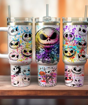 Colorful Skull Design Tumbler With Straw - Double-Walled Insulated 20Oz Mug For Hot & Cold Drinks