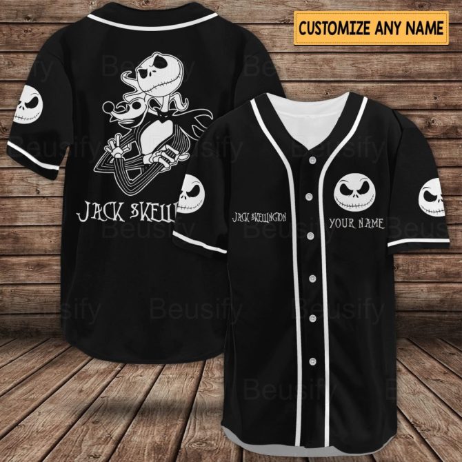 Customize Your Own Jack Skellington Baseball Jersey - Personalized Halloween Gift