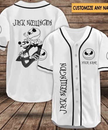 Custom Jack Skellington Baseball Jersey - Personalize Your Nightmare Style!