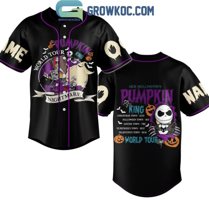 Jack Skellington Halloween Baseball Jersey - Pumpkin King World Tour Shirt