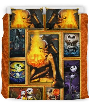 Spooky Pumpkin King Bedding Set – Cozy Halloween Nightmare Design For Fans