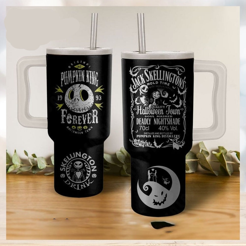 Jack Skellington Halloween Town Tumbler - Pumpkin King Forever Mug With Straw - 24Oz