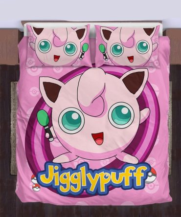 Cozy Jigglypuff Bedding Set - Cute Pink Cartoon Bed Cover & Pillowcases For Kids & Fans