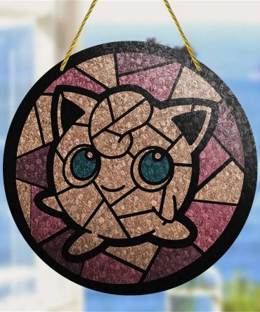 Stained Glass Style Cute Anime Hanging Ornament - Decorative Window Art For Home & Office