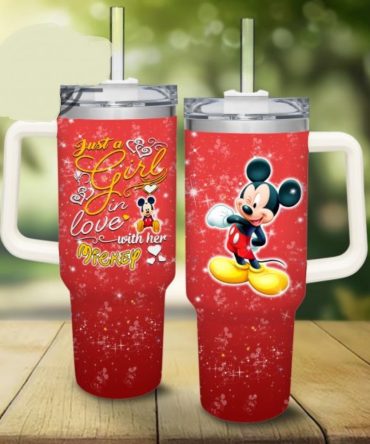 Charming Mickey Mouse Tumbler With Handle - Perfect Gift For Disney Fans!
