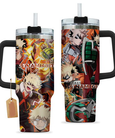 Anime Dynamight Travel Mug With Handle - 40Oz Insulated Tumbler For Hot & Cold Drinks