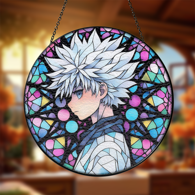 Vibrant Anime-Inspired Stained Glass Art - Perfect For Decor Lovers & Collectors