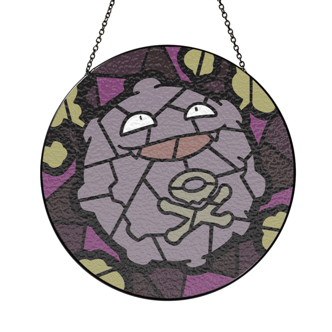 Unique Stained Glass Style Hanging Art - Quirky Purple Monster Design For Home Decor - Image 5