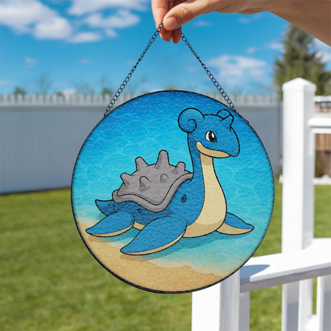 Adorable Sea Creature Stained Glass Sun Catcher - Handmade Beach Decor For Kids' Room - Image 2