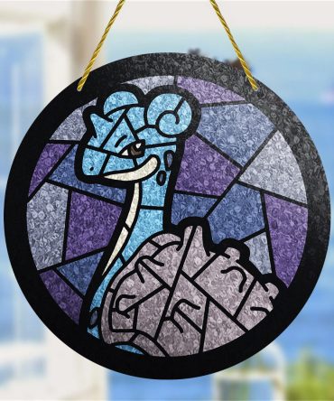 Decorative Stained Glass Style Suncatcher – Vibrant Cartoon-Inspired Design For Windows
