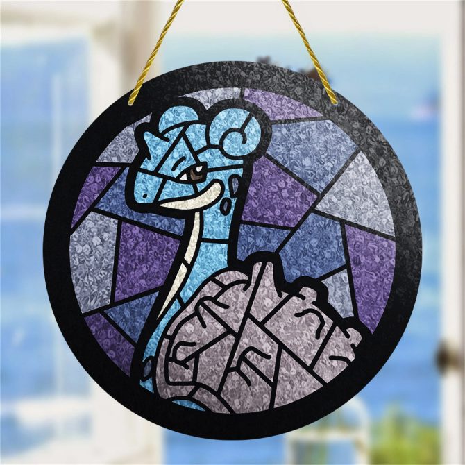 Decorative Stained Glass Style Suncatcher – Vibrant Cartoon-Inspired Design For Windows