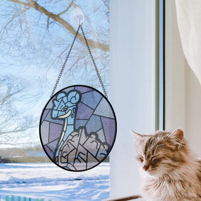 Decorative Stained Glass Style Suncatcher – Vibrant Cartoon-Inspired Design For Windows - Image 2