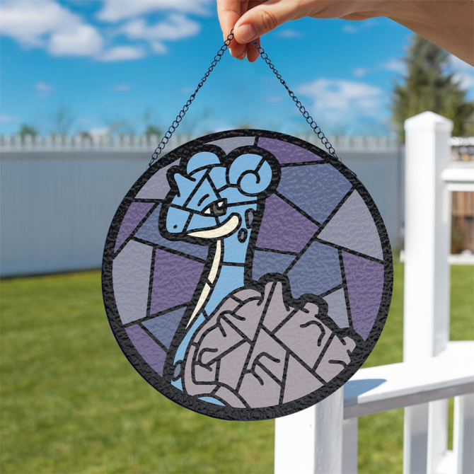 Decorative Stained Glass Style Suncatcher – Vibrant Cartoon-Inspired Design For Windows - Image 4