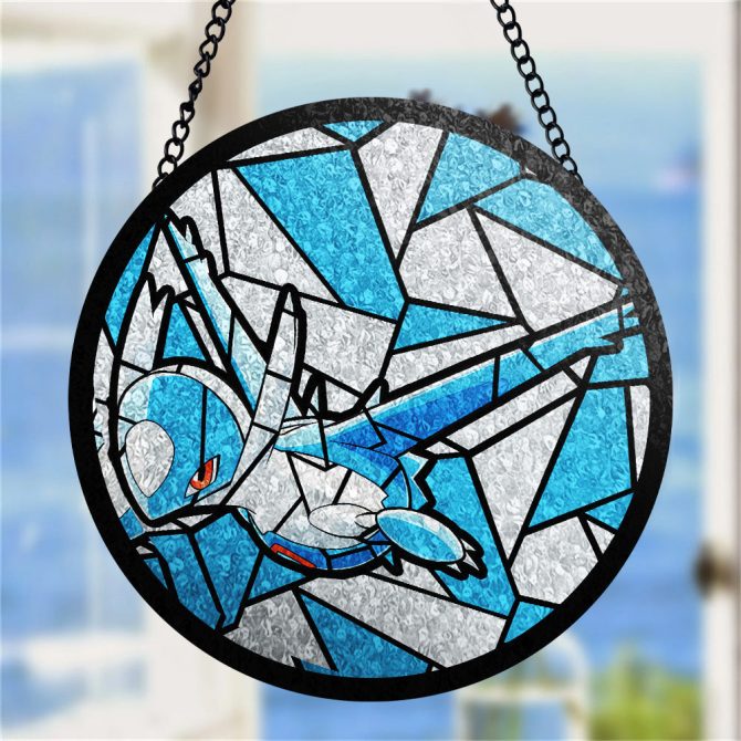 Stunning Blue Dragon Stained Glass Window Hanging - Unique Home Decor Gift