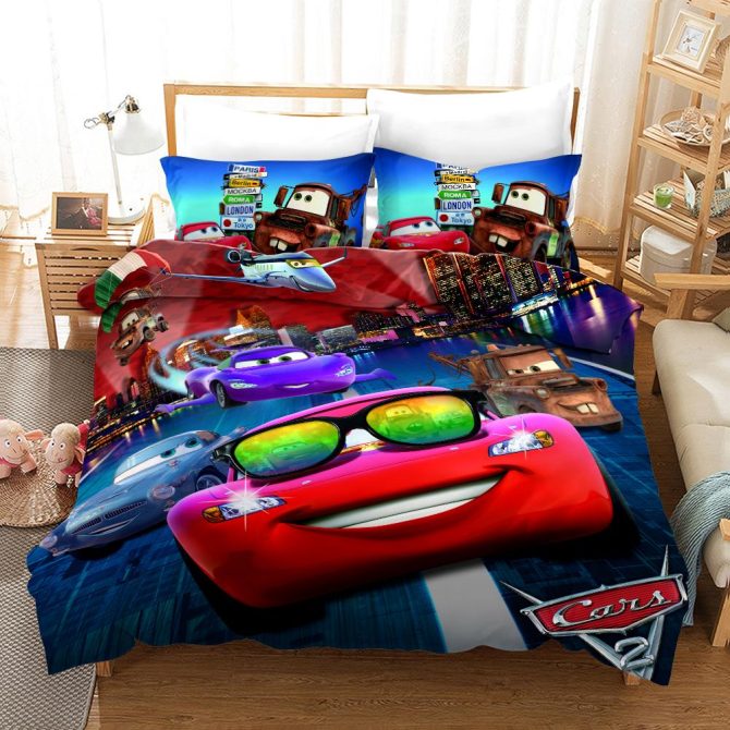 Cozy Kids 'Cars' Bedding Set - Vibrant Lightning Mcqueen Design – Twin/Full Sizes