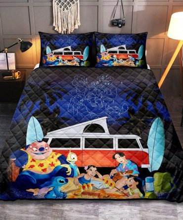Cozy Stitch & Friends Quilt Set - Vibrant Cartoon Bedding For Kids Room Decor