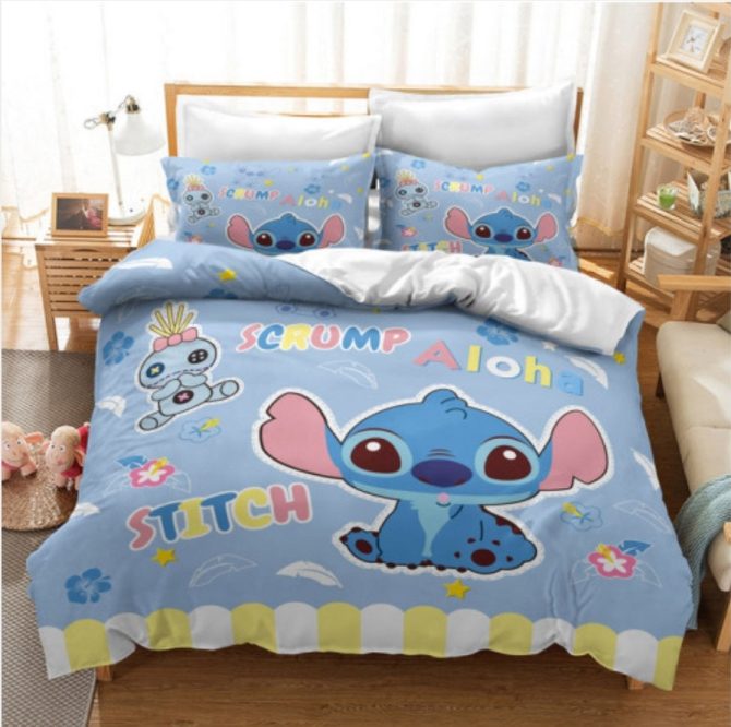 Cozy Stitch & Scrump Aloha Bedding Set - Soft, Cute, And Colorful For Kids' Room