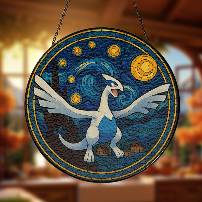 Stunning Fantasy Dragon Stained Glass Art - Unique Hanging Home Decor