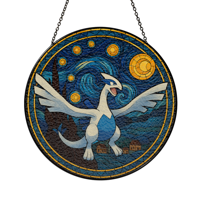 Stunning Fantasy Dragon Stained Glass Art - Unique Hanging Home Decor - Image 3