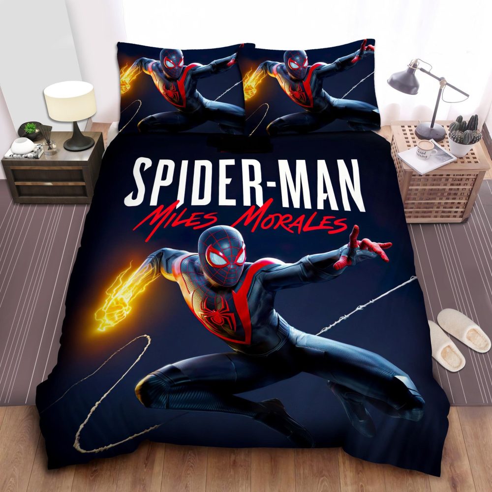 Spider-Man Miles Morales Bedding Set - Superhero Twin/Full/Queen Duvet Cover & Pillowcase