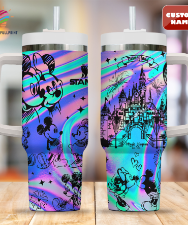 Custom Name Disney Castle & Characters Tumbler - Personalized Magic Kingdom Travel Mug
