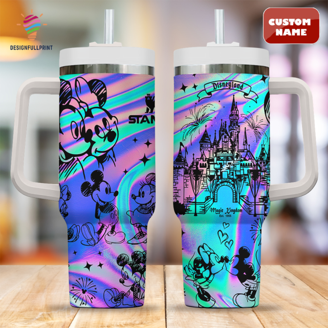 Custom Name Disney Castle & Characters Tumbler - Personalized Magic Kingdom Travel Mug