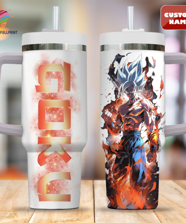 Custom Name Anime Character Tumbler – Insulated 40Oz Travel Mug With Handle