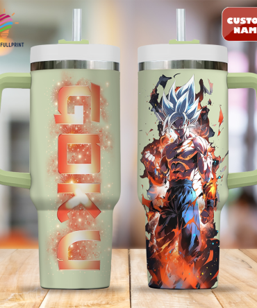 Custom Name Anime Warrior Tumbler Mug – 20Oz Insulated Travel Cup With Handle