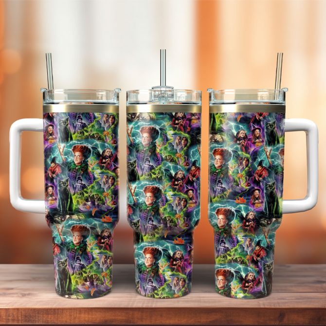 Colorful Halloween-Themed Stainless Steel Tumbler With Straw - 20Oz Insulated Travel Mug