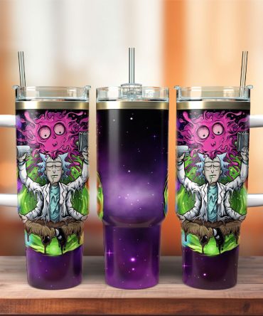Cosmic Wizard Travel Mug – 20Oz Insulated Tumbler With Handle & Straw, Unique Sci-Fi Art Design