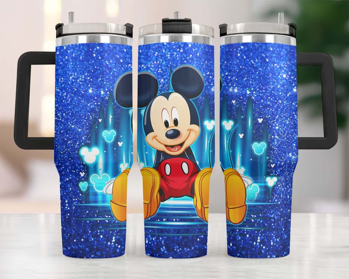 Magical Mickey Mouse Glitter Tumbler – Stainless Steel, Insulated, 20Oz Travel Mug For Disney Fans