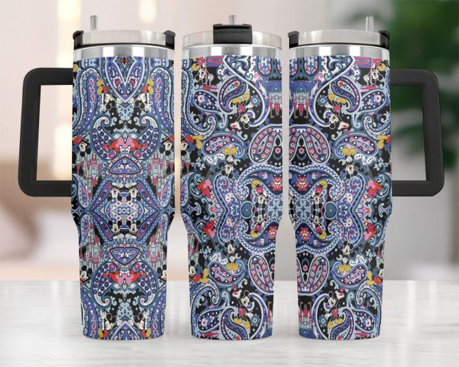 Colorful Paisley Stainless Steel Travel Mug - Insulated, Spill-Proof, 20Oz