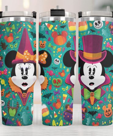 Disney Halloween Magic Tumbler - Mickey & Minnie Spooky Design, 20Oz Insulated Mug