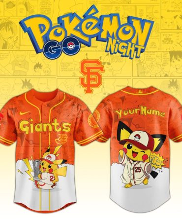 Custom Pokémon Giants Baseball Jersey - Pikachu Design - Perfect For Fans