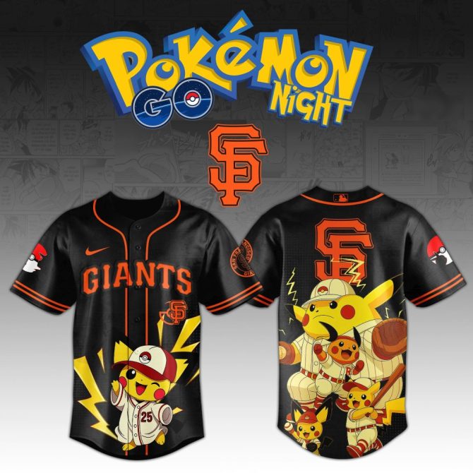 Limited Edition Giants X Pokémon Pikachu Jersey – Perfect For Fans & Collectors!