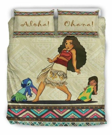 Cozy Aloha & Ohana Themed Bedding Set - Perfect For Kids' Rooms! Soft, Vibrant, And Fun Design!