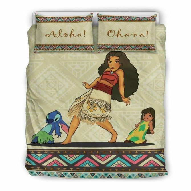 Cozy Aloha & Ohana Themed Bedding Set - Perfect For Kids' Rooms! Soft, Vibrant, And Fun Design!