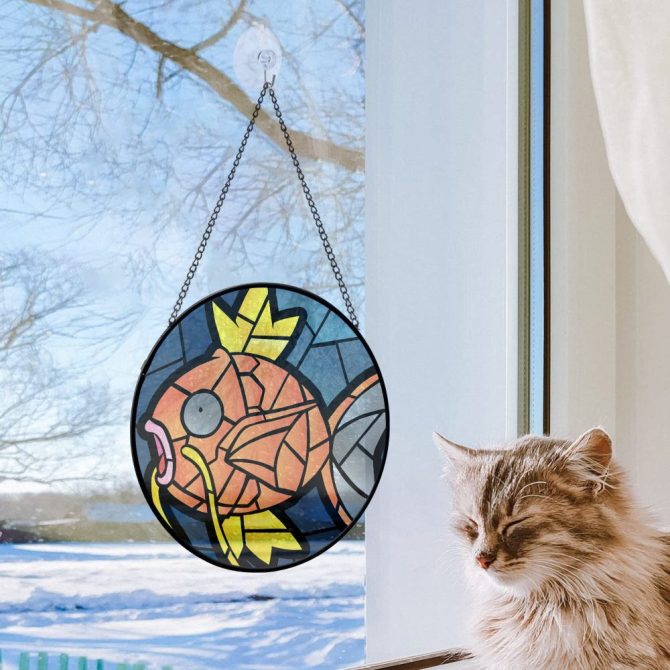 Vibrant Stained Glass Fish Suncatcher – Handcrafted Window Art For Home Decor - Image 2