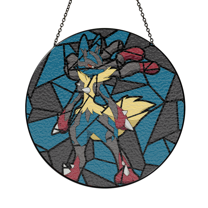 Stunning Stained Glass Style Decorative Hanging Panel With Blue And Yellow Design - Perfect For Home Decor - Image 2