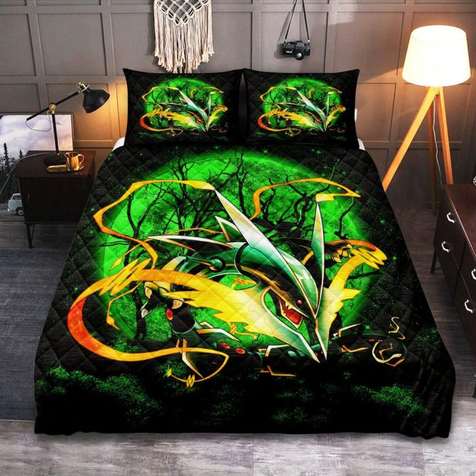 Epic Dragon-Themed Bedding Set - Vibrant Green & Black Design - King/Queen Sizes Available
