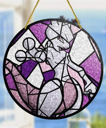 Unique Purple Stained Glass Suncatcher - Decorative Hanging Art For Home & Garden
