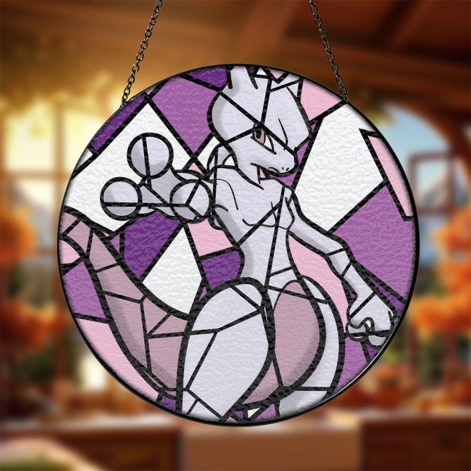 Unique Purple Stained Glass Suncatcher - Decorative Hanging Art For Home & Garden - Image 3