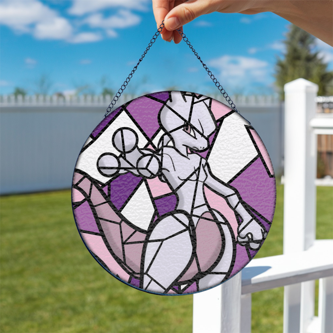 Unique Purple Stained Glass Suncatcher - Decorative Hanging Art For Home & Garden - Image 4