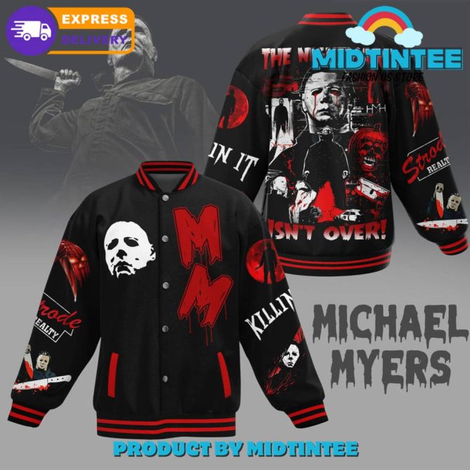 Michael Myers Horror Varsity Jacket – Iconic Halloween Movie Design, Fast Shipping!