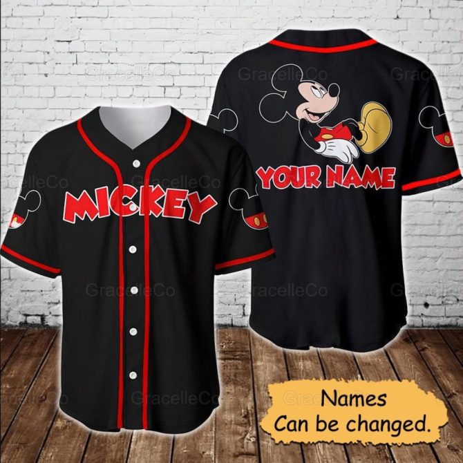 Custom Mickey Baseball Jersey - Personalized Name - Perfect Gift For Disney Fans