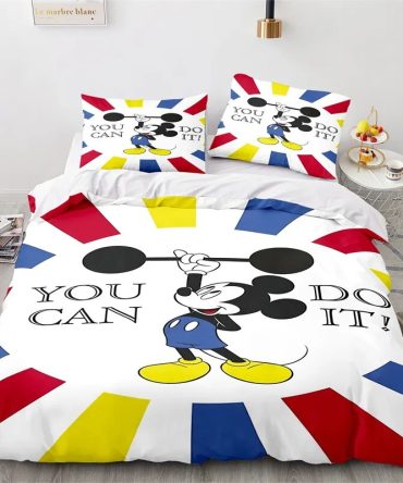 Vibrant Cartoon Character Bedding Set – Motivational Design For Kids' Rooms