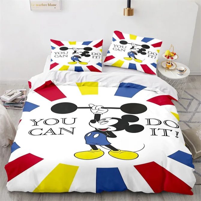 Vibrant Cartoon Character Bedding Set – Motivational Design For Kids' Rooms